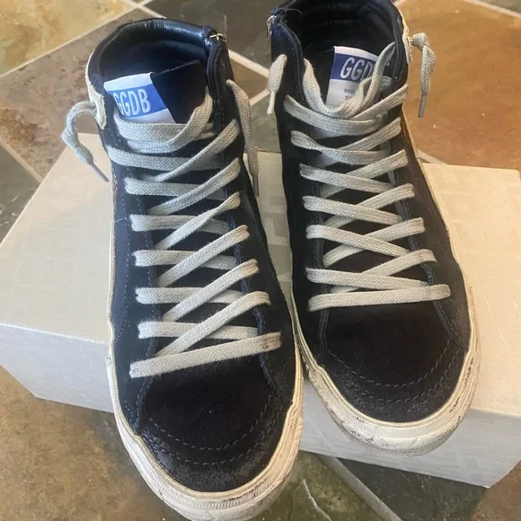 Golden Goose slide.Blue denim and leather white star.Size 37. = 7 in women - Picture 1 of 10